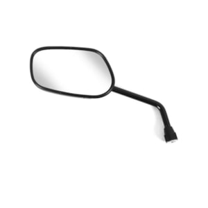 RETROVISOR MINI DESIGN TITAN 2000 PRETO LENTE PLANA PRATA H/E
