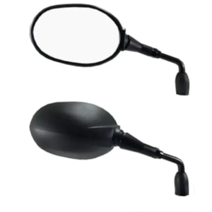 RETROVISOR TRIUMPH TIGER 800 PRETO HASTE LONGA LENTE PLANA PRATA H012  (GVS) PAR