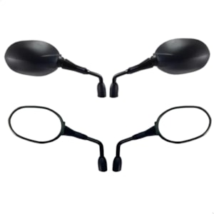 RETROVISOR TRIUMPH TIGER 800 PRETO HASTE LONGA LENTE PLANA PRATA Y012  (GVS) PAR
