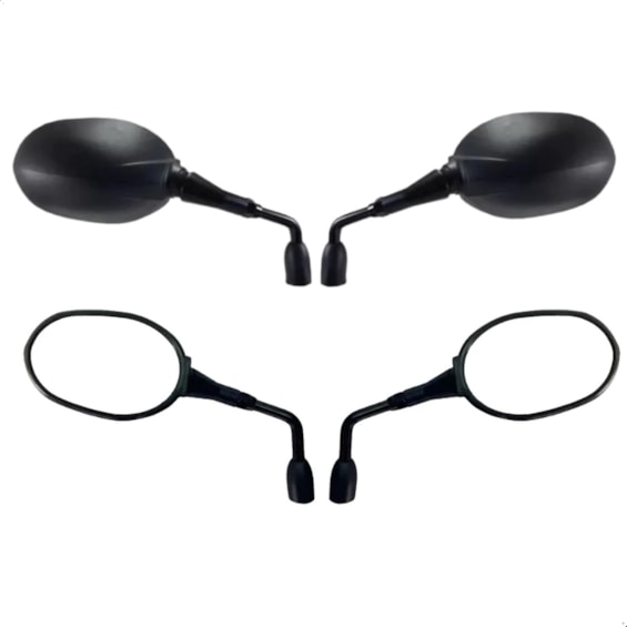 RETROVISOR TRIUMPH TIGER 800 PRETO HASTE LONGA LENTE PLANA PRATA Y012  (GVS) PAR