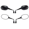 RETROVISOR TRIUMPH TIGER 800 PRETO HASTE LONGA LENTE PLANA PRATA Y012  (GVS) PAR