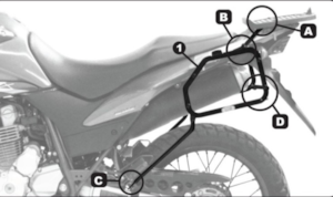 Suporte Bau Lateral SCAM Honda XRE 300 2010-