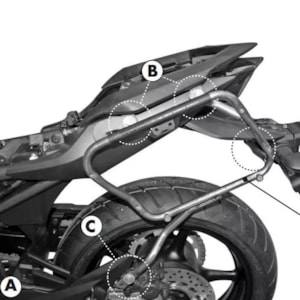 SUPORTE BAU LATERAL YAMAHA XJ6 (OUTLET) ESPECIFICO PARA O BAU GIVI V35 (PLXR364)