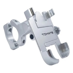 SUPORTE CELULAR  P/ GUIDÃO ALUMINIO - PRATA (TOMATE) MOTO-BICICLETA 