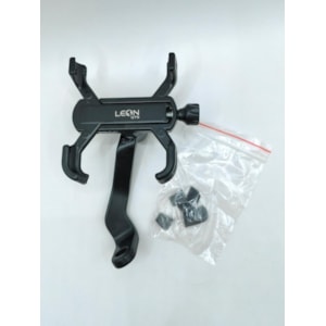 SUPORTE CELULAR P/ RETROVISOR ALUMINIO (TOMATE) HASTE 360° MOTO-BICICLETA PRETO ZXC-16