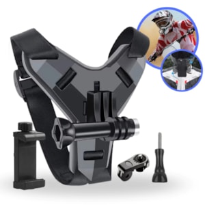 SUPORTE PARA CAPACETE BASE FIXAÇÃO CELULAR / GOPRO (TOMATE) MPO-001B